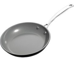 Fontignac 3 Etoiles Çelik Saplı Seramik 24 cm Düz Tava Gri-Siyah