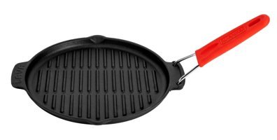 Lava Silikon Saplı Döküm 23 cm Grill Tava Kırmızı