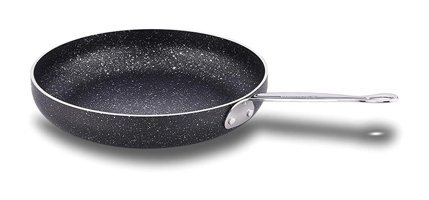 Korkmaz Galaksi A2955 Çelik Saplı Granit 24 cm Düz Tava Siyah