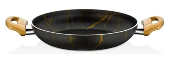 Cem Marble Gold Plastik Saplı Alüminyum 20 cm Sahan Tava Altın-Siyah
