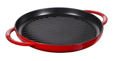 Staub Döküm Saplı Demir Döküm 30 cm Grill Tava Kırmızı