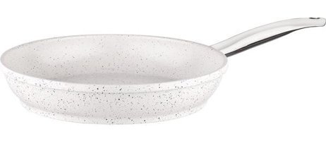 Taç Metal Saplı Döküm 24 cm Düz Tava Beyaz