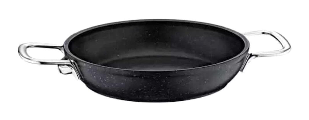 Olika Siyah İnci SS2004 Metal Saplı Alüminyum 20 cm Sahan Tava Siyah