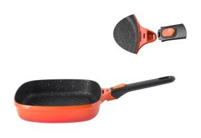 Berghoff Gem Stay Cool Kare Plastik Saplı Alüminyum Döküm 24 cm Düz Tava Turuncu