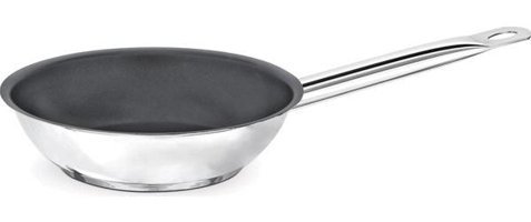 Kapp Çelik Saplı Paslanmaz Çelik 24 cm Wok Tava Gri