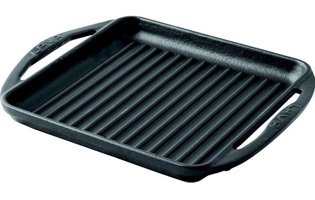 Lava Kare Döküm 24 cm Grill Tava Siyah