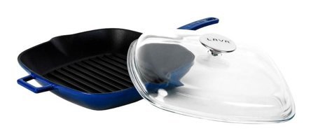 Lava Kare Kapaklı Döküm 26x26 cm Grill Tava Mavi