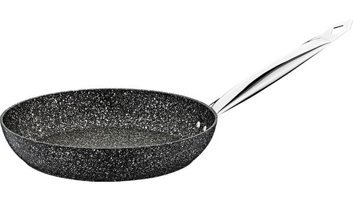O.M.S 3207 Metal Saplı Granit 24 cm Düz Tava Siyah