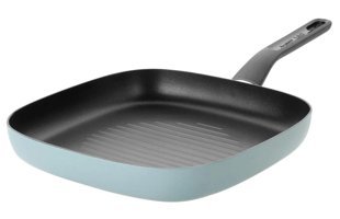 Berghoff Leo Slate Kare Plastik Saplı Alüminyum 26 cm Grill Tava Mavi