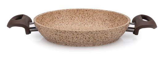 Falez Granitec Plastik Saplı Alüminyum 22 cm Sahan Tava Krem