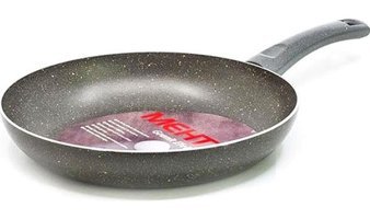 Mehtap Plastik Saplı Granit 28 cm Düz Tava Gri