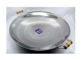 Yıldız Çelik Ahşap Saplı Çelik 45 cm Saç Tava Gri
