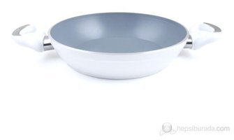Essenso Ecotouch Madrid Plastik Saplı Seramik 22 cm Sahan Tava Beyaz