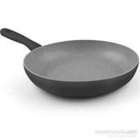 Essenso Nevada Plastik Saplı Alüminyum 28 cm Grill Tava Siyah