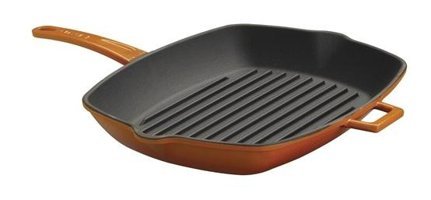 Lava Metal Saplı Döküm 26x32 cm Grill Tava Turuncu