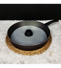 Mehtap Kapaklı Plastik Saplı Granit 30 cm Balık Tava Siyah
