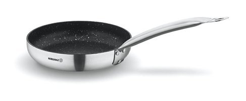 Korkmaz Proline Gastro A2851 Çelik Saplı Paslanmaz Çelik 22 cm Düz Tava Gri