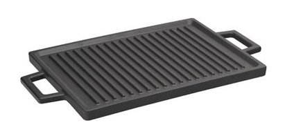 Lava Hot Plate Döküm Saplı Döküm 22x30 cm Grill Tava Siyah