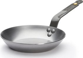 De Buyer Mineral B Çelik Saplı Döküm 20 cm Düz Tava Gri