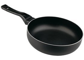 Mge World Plastik Saplı Alüminyum 24 cm Wok Tava Siyah