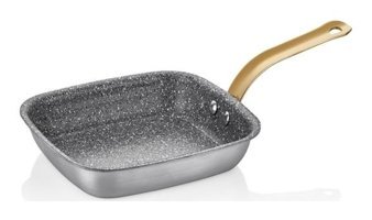 Altınbaşak Alu Kare Çelik Saplı Alüminyum 16x14 cm Düz Tava Gri