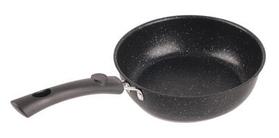 Ausla Plastik Saplı Paslanmaz Çelik 20 cm Kızartma Tava Siyah