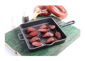 Giorsi Kare Döküm 24 cm Grill Tava Siyah