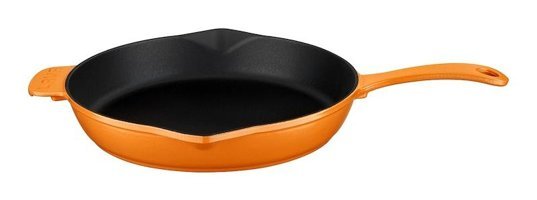 Lava Döküm Saplı Döküm 28 cm Kızartma Tava Turuncu