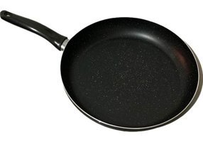 Essenso Plastik Saplı Alüminyum 30 cm Düz Tava Siyah
