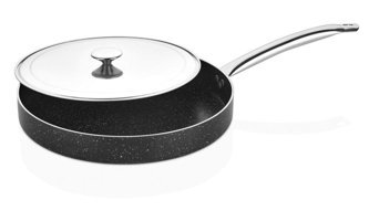 Göksan Mutfak Çelik Saplı Granit 38 cm Balık - Börek Tava Siyah