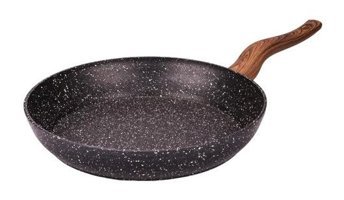 Essenso Ahşap Saplı Granit 24 cm Düz Tava Siyah