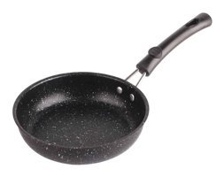 Generic Plastik Saplı Paslanmaz Çelik 18 cm Kızartma Tava Siyah