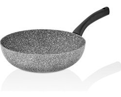 Gfc Life Store Ultra GRI-3078 Plastik Saplı Granit 28 cm Wok Tava Gri
