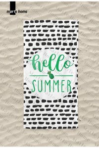 Marte Home Hello Summer S Pamuklu Plaj Havlusu Çok Renkli