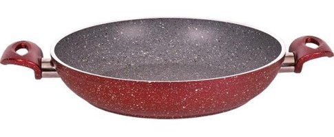 Alkoy Plastik Saplı Granit 18 cm Sahan Tava Kırmızı