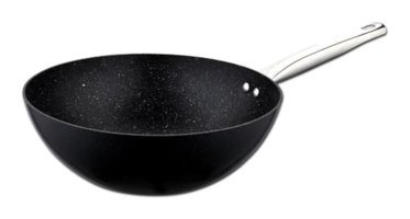 Evimsaray Zest Gusto Metal Saplı Granit 28 cm Wok Tava Siyah