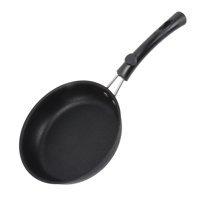 Yosoo Health Gear Plastik Saplı Paslanmaz Çelik 16 cm Kızartma Tava Siyah
