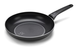 Moneta Recy Plastik Saplı Alüminyum 28 cm Düz Tava Siyah