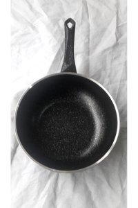 Orhan Home Plastik Saplı Döküm 30 cm Düz Tava Siyah