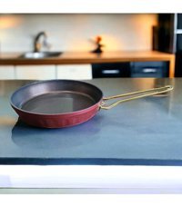 Evita Life Evita Metal Saplı Granit 28 cm Düz Tava Bordo