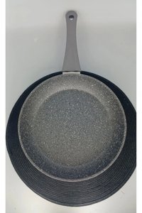 O.M.S 3210 Plastik Saplı Alüminyum 26 cm Düz Tava Gri