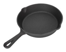 Generic Çift Çıkışlı Demir Saplı Demir Döküm 10 cm Düz Tava Siyah