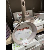 Papilla Plastik Saplı Alüminyum 28 cm Düz Tava Krem
