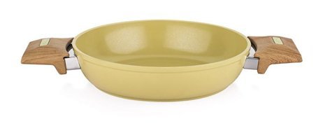 Schafer Fiesta Ahşap Saplı Seramik 22 cm Sahan Tava Yeşil