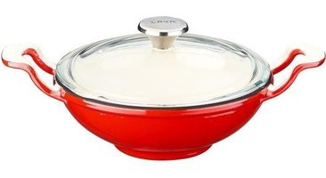 Lava Mini Kapaklı Döküm 16 cm Wok Tava Turuncu