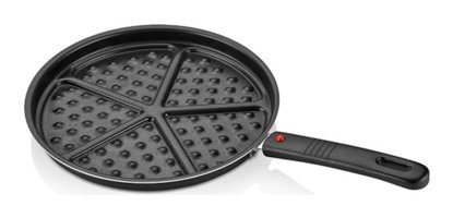 Papilla Plastik Saplı Alüminyum 26 cm Waffle Tava Siyah