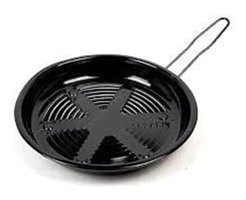 Cem Közmatik 042421 Metal Saplı Emaye 30 cm Közleme Tava Siyah