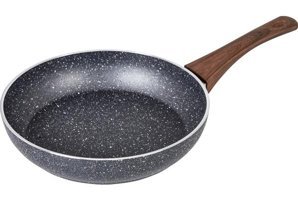 Cena Karizma Ahşap Saplı Alüminyum 26 cm Düz Tava Gri