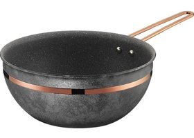 Brioni Royal Stone Metal Saplı Alüminyum 26 cm Wok Tava Bakır