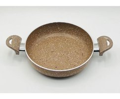 Cantef Plastik Saplı Granit 20 cm Sahan Tava Krem